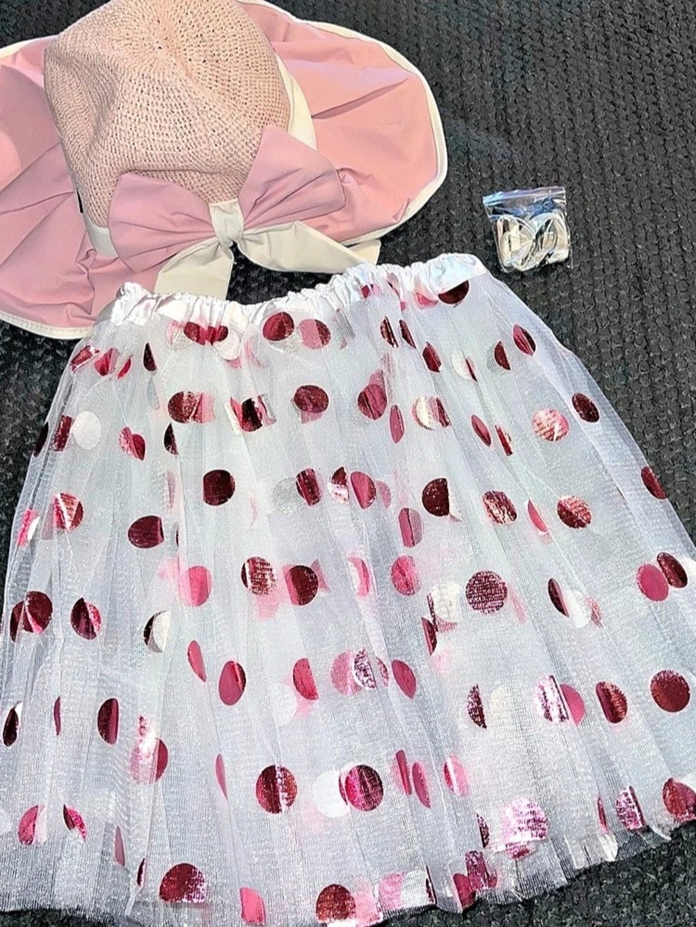 Girls Pink & White Polka Dot Party Set